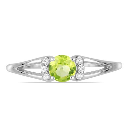 BUY STERLING SILVER NATURAL PERIDOT GEMSTONE CLASSIC RING